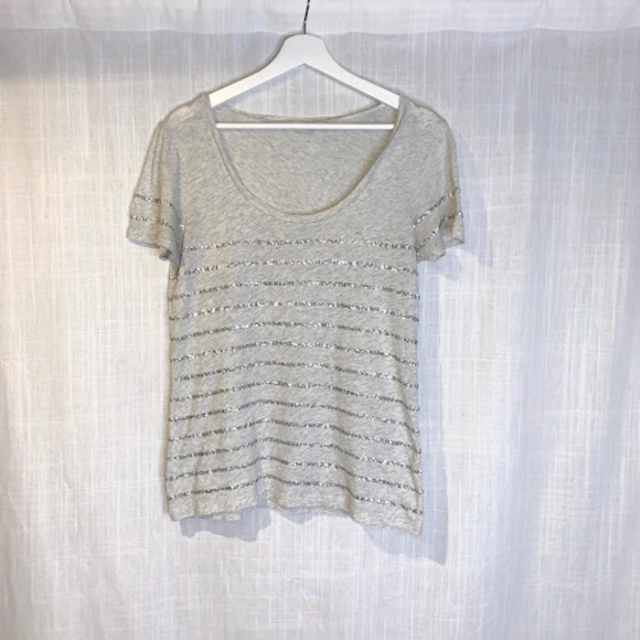 J. Crew Sequin Stripe Tee - S - Picture 2 of 5